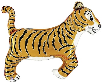 Tiger Foil Balloon, Safari Party Balloons, Party Animals Foil Balloons, Wild One Party Balloons, Animal Balloons, Jungle Party Balloons