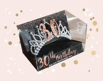 30th Birthday Rose Gold Tiara: Party Crown Headband