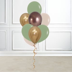 Sage Green Balloons Eucalyptus Latex Balloon Baby Shower Birthday Decorations Wedding Decorations, 8 Latex Balloons