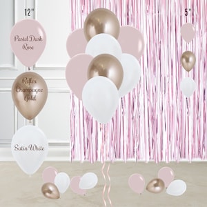 Custom High Quality Latex Balloons, Matte Pastel Dusk Rose, Reflex Gold Balloons, Birthday Decor, Baby Shower, Princess,First Birthday Party