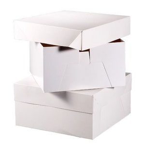 Quadratische Kuchenbox mit Deckel, 26, 30,5 cm Hochzeitstorte Box, Geburtstagskuchenbox, Weiße Carboard Box, Kuchenboxen, Kuchendekoration, Kuchenzubehör