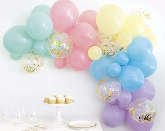Kit per arco di palloncini arcobaleno pastello: decorazioni per lo sfondo della festa