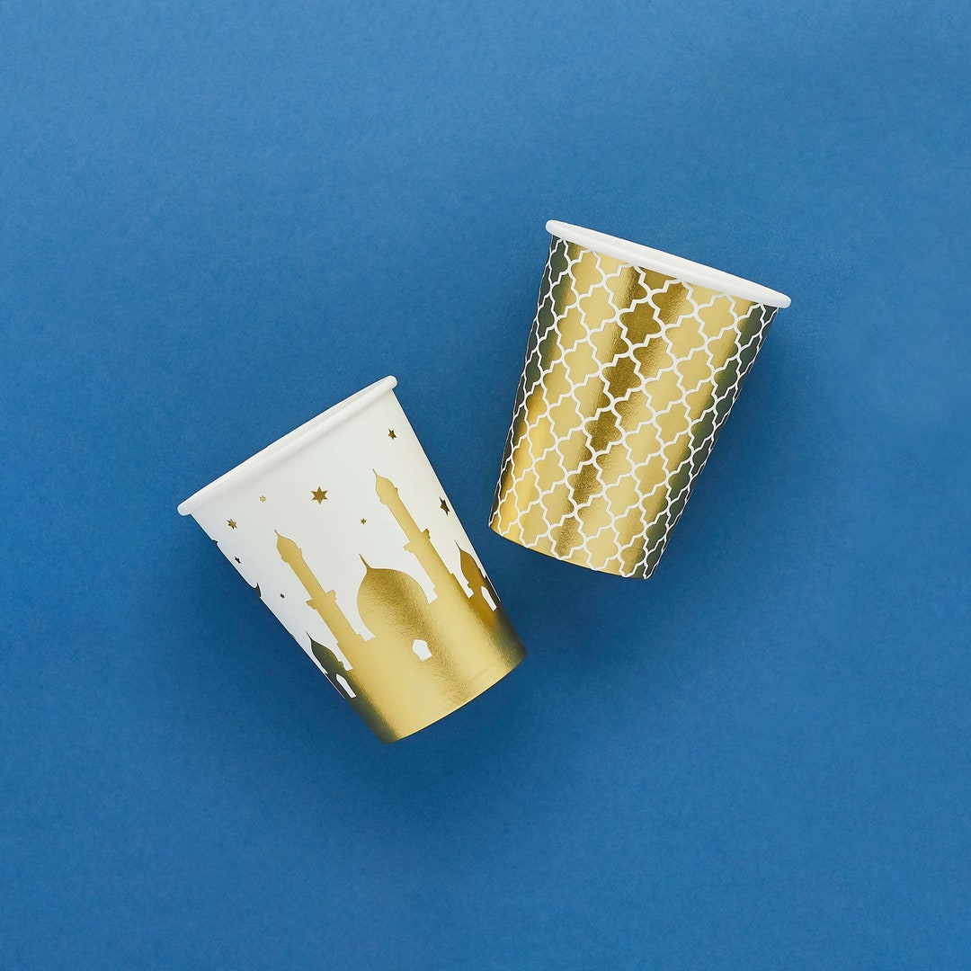 8 Eid Paper Cups, Eid Mubarak Celebration Supply, Ramadan, Eid Mubarak ...