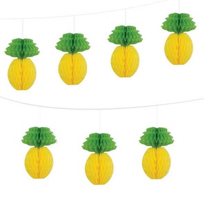 Ananas Wabengirlande, Sommerparty, Tropische Party Bunting, GRILL, Geburtstagsparty, Hochzeitsdekoration, Ananas Dekoration Bild 1