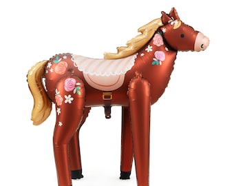 Giant Horse Foil Balloon: Equestrian Party Decoration (101x105 cm)