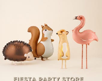 Woodland Animal Foil Balloons, Standing Animal Party Decor