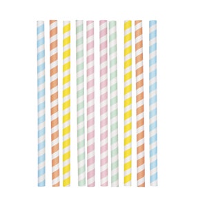 10 Paper Milkshake Straws, Pastel Ice Cream Summer Party, Paper Straws, Party Straws, Wedding Straws, Birthday Party Straws, Smoothie Straw