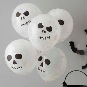 5 Skull Paint Halloween Balloons, Halloween Party Decor, Halloween Balloons, Halloween Decorations, Halloween Supply, Horror Party