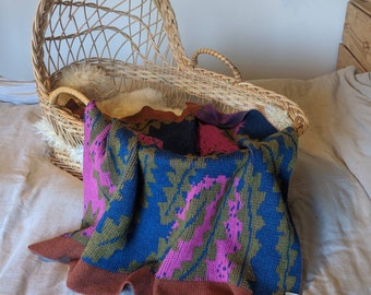 BANKSIA pure merino wool baby blanket  |  Floral baby blanket  |  Australian Native  |  Knitted bassinet blanket  |  Wall hanging | Troppo