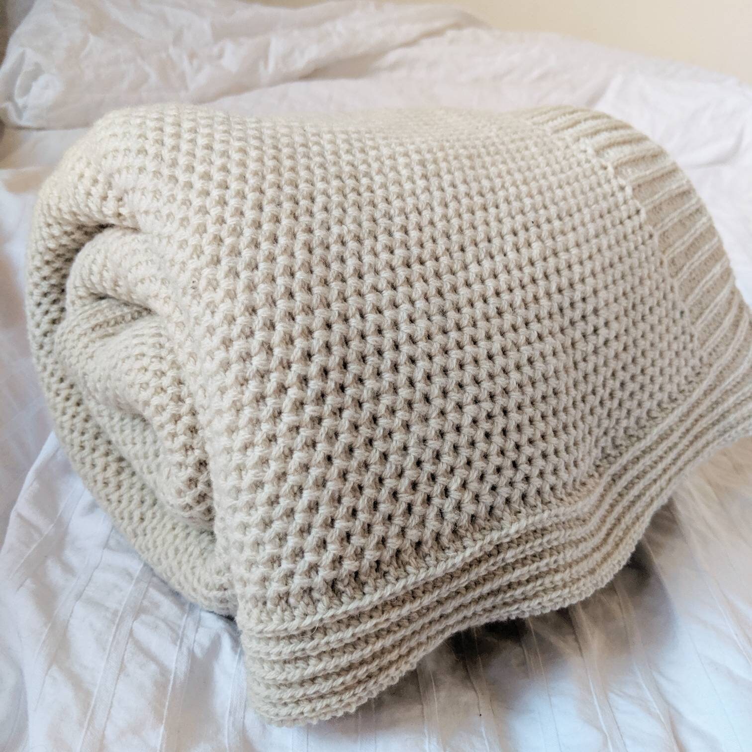 MOSS pure merino wool cot blanket Etsy