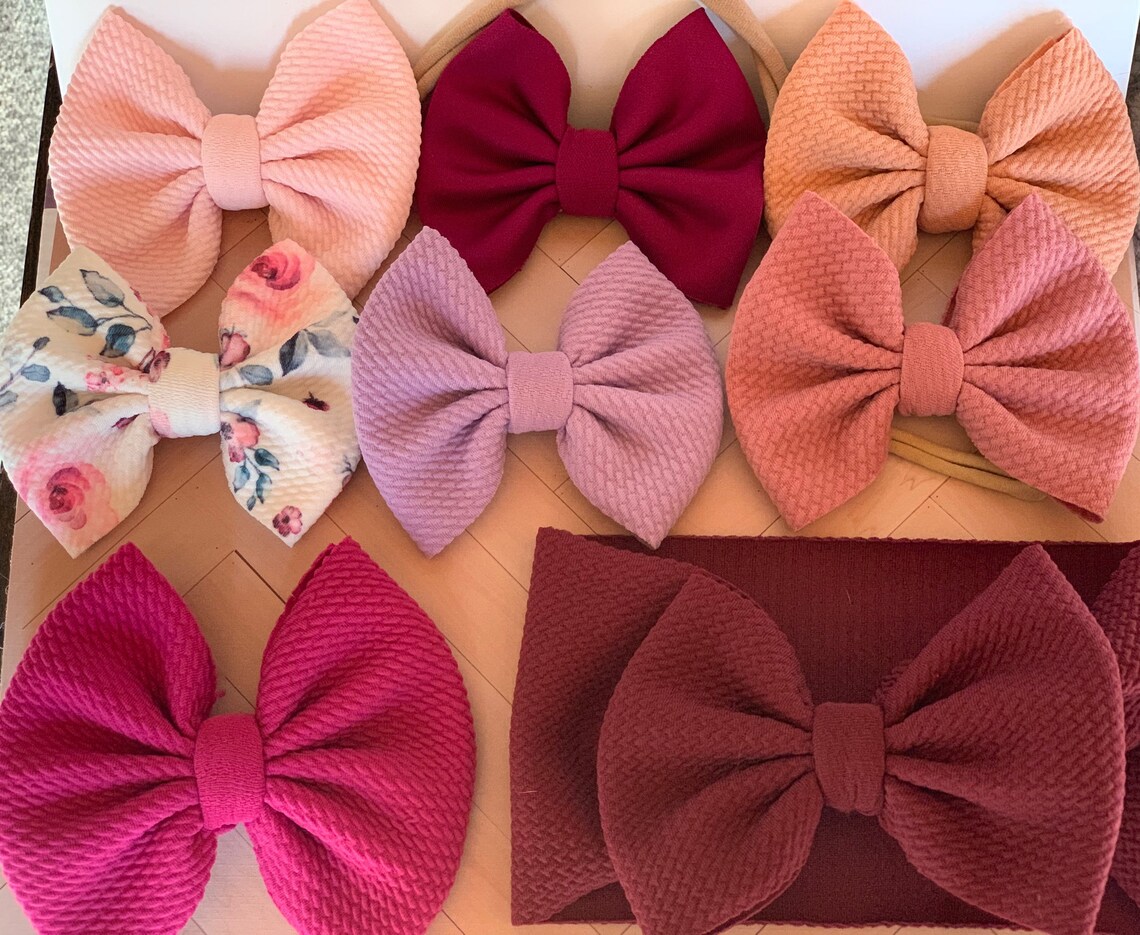 Handmade Solid Bows Head Wraps Bows on Clips Bows on Nylon Etsy