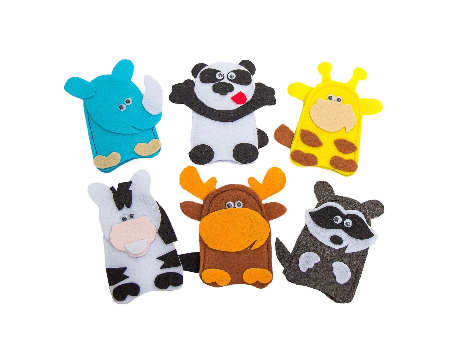 Finger puppets Felt animals Zoo animals Safari animals Etsy