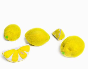 Kitchen gift Lemon Toy lemon Soft gift Yellow fruit Citrus lemon Toy for kitchen Montessori learning Citrus decor Play Fruits Lemon slice