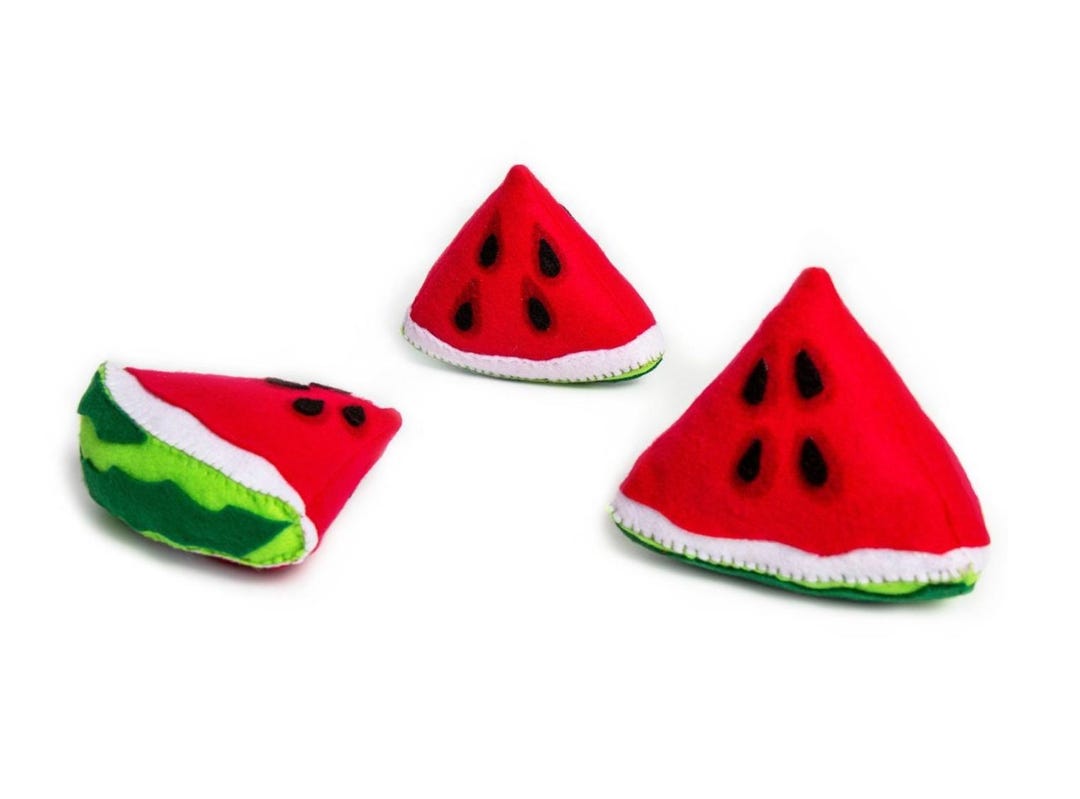 Watermelon Rackets Toy Handmade Felt Watermelon Slice Toy, Pretend Play Food, Montessori ...