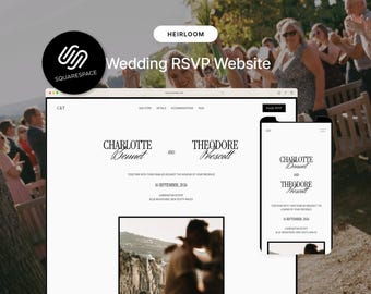Wedding RSVP & Digital Invitation Squarespace Website Template