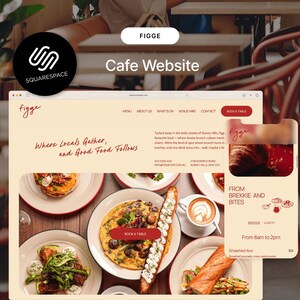 May include: A cafe website design on a laptop and a mobile phone. The website displays the cafe name "figge", a menu, and food images. The phone shows a menu with "Brekkie and Bites" and "Smashed Avo".