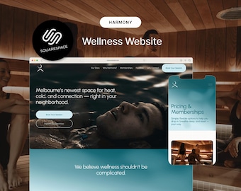 Wellness Brand Squarespace Template: Spa, Sauna & Gym Website Design