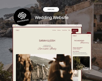 Wedding RSVP & Digital Invitation Squarespace Website Template