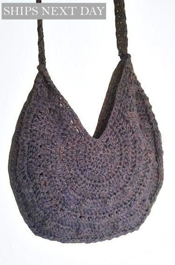 Hand Knitted Hobo Bag Round Tote Crochet Handbags for Women Etsy