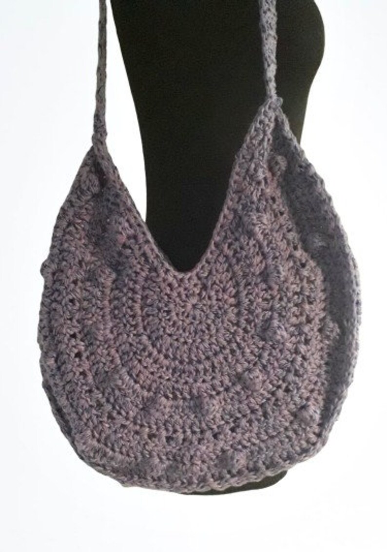 Hand Knitted Hobo Bag Round Tote Crochet Handbags for Women Etsy