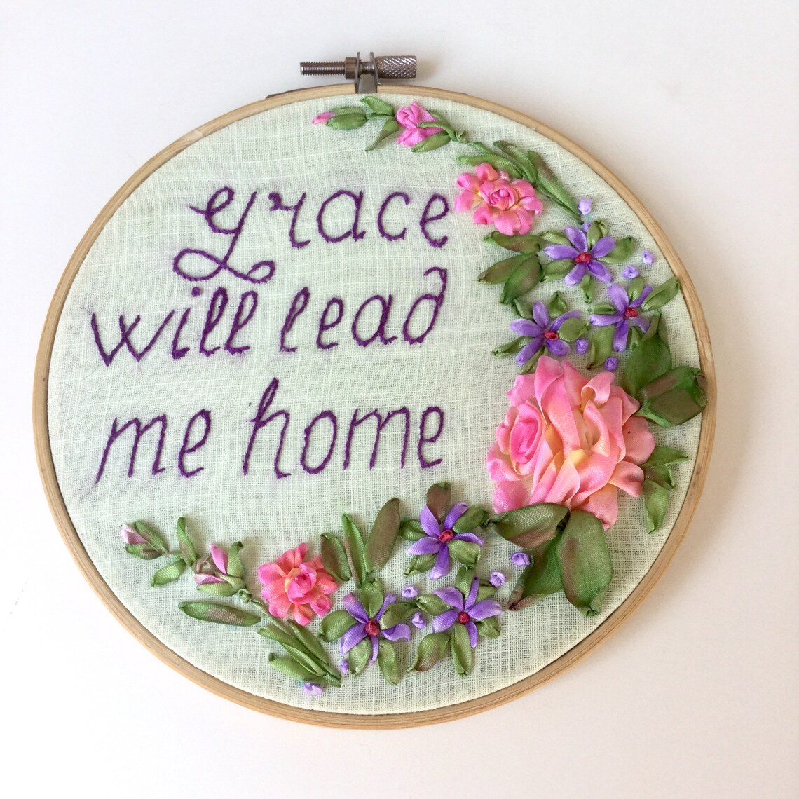 Embroidered bible sign Cottagecore decor Embroidered hoop art Etsy