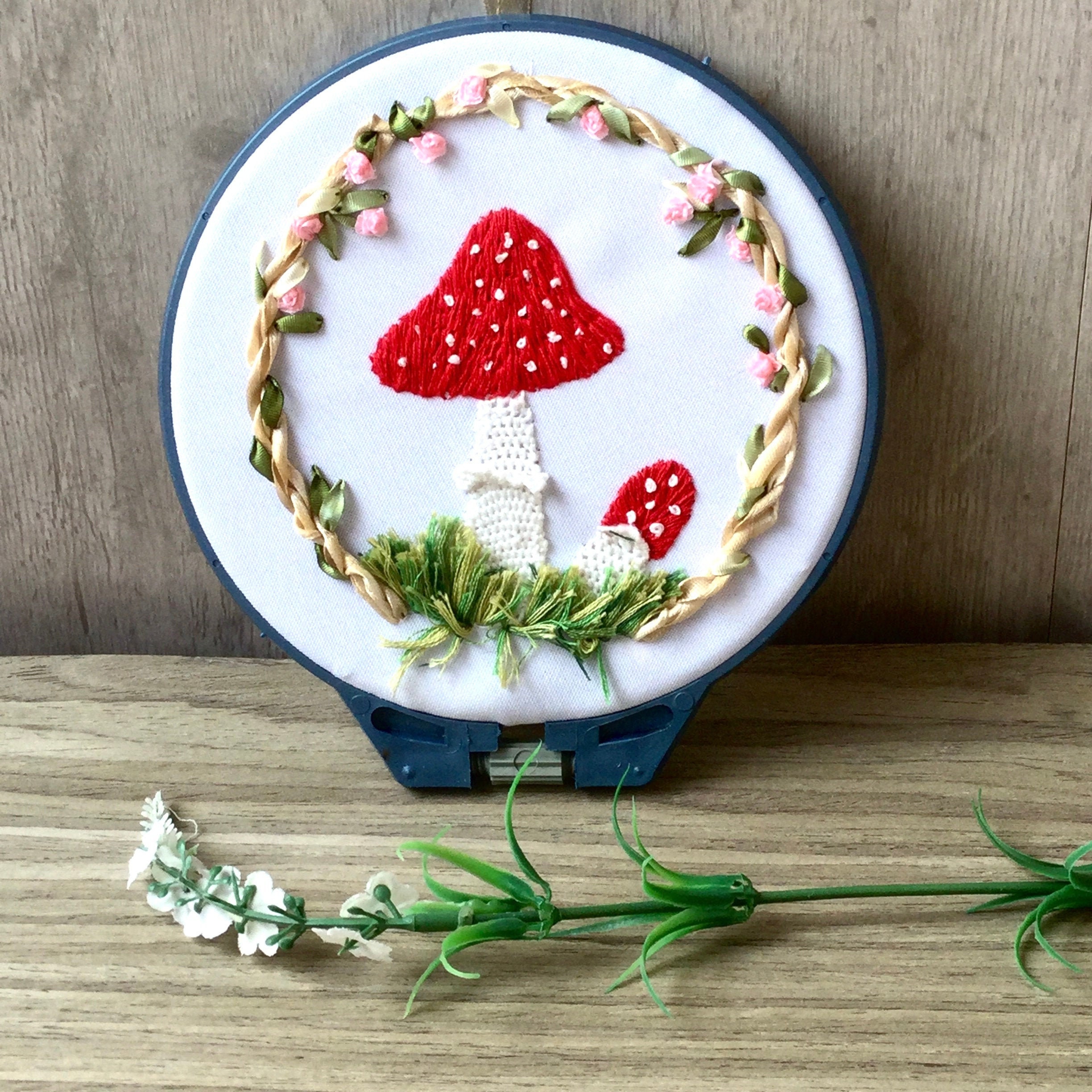Embroidered Mushroom Cottagecore Decor Embroidered Hoop Art | Etsy