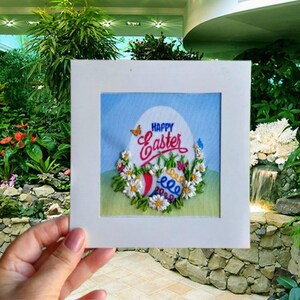 Carte de voeux de Pâques fabriquée à la main, avec broderie au ruban, parfaite pour toutes les occasions, pour les parents, les amis, les enseignants
