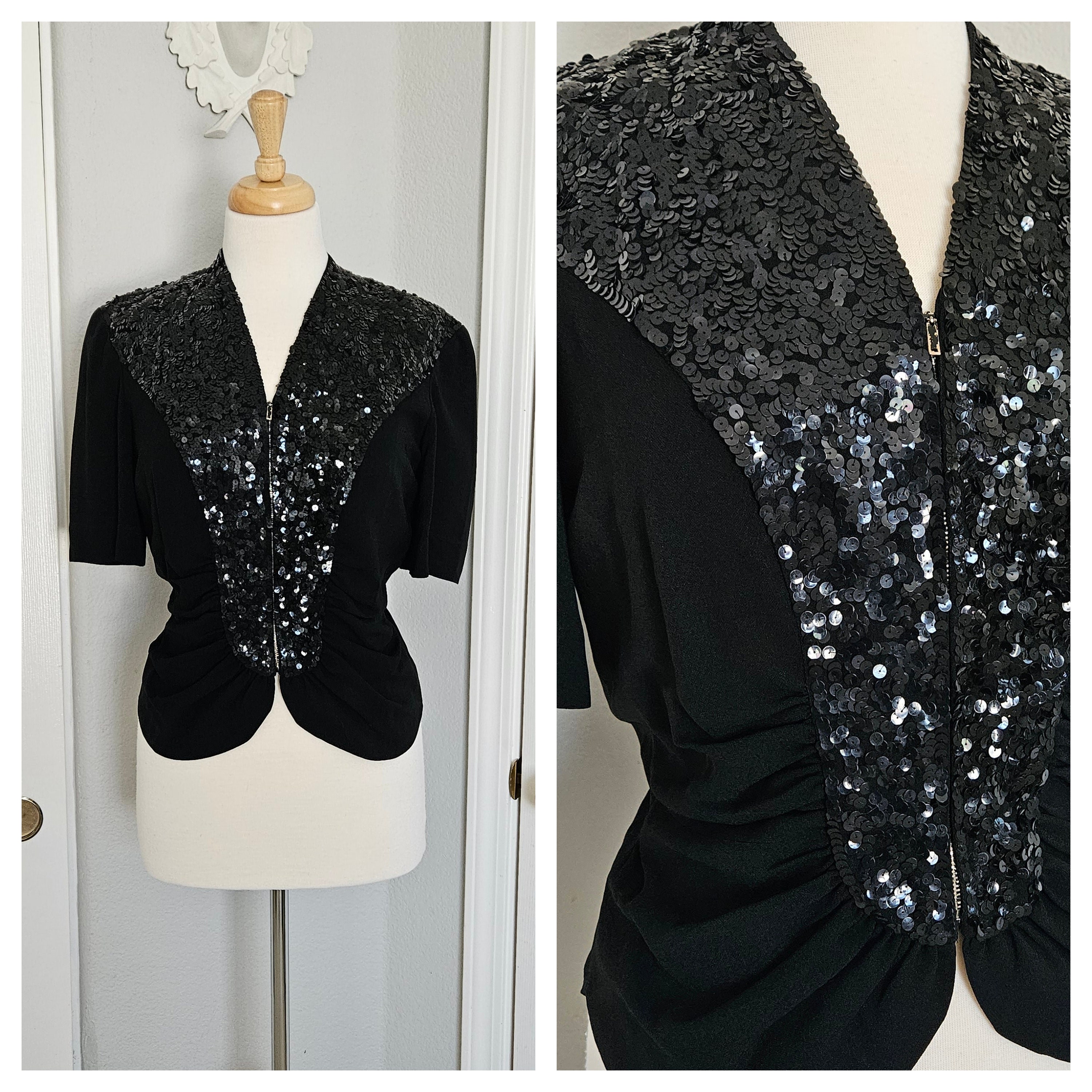 40s Top Zip Front - Etsy