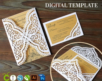 Wedding Invitation Template Cricut Etsy