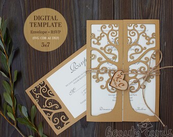 Download Wedding Invitation Template Cricut Etsy