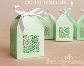 SVG Wedding Favor Box Template Laser cutting flowers Candy Gift Party Box (Svg Ai Dxf Cdr) file for Laser Cut Silhouette Cameo Cricut