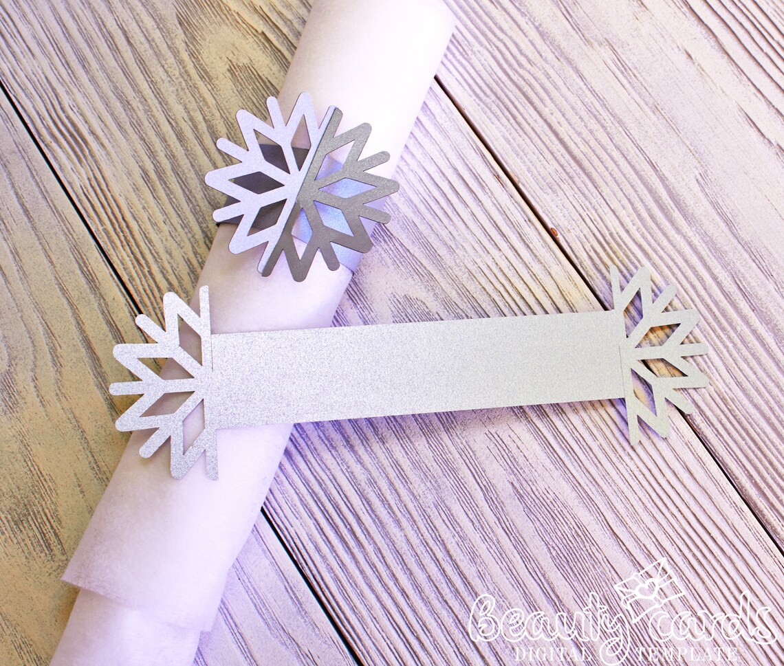 Christmas Table Decor DIY Snowflake Napkin Ring Template File Etsy