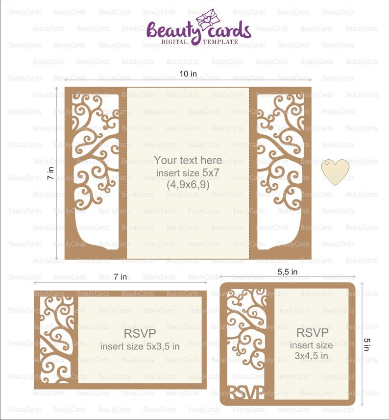Download Tree Wedding Invitation template SVG RSVP Card laser cut ...