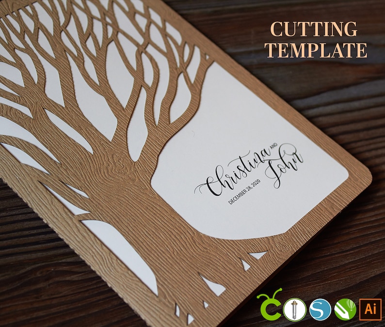 Tree wedding inviteLaser cut wedding invitation Etsy