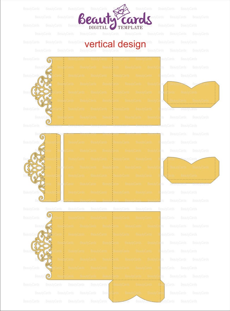 Download Lasercut File Silhouette Cameo Cricut Tri Fold Pocket Envelope 5x7 Wedding Invitation Template Quinceanera For Laser Cutting Svg Dxf Ai Templates Invitations Announcements Gkjwonosari Com