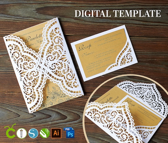 Download Wedding Invitation Template Cricut Lace Wedding Invitation Etsy