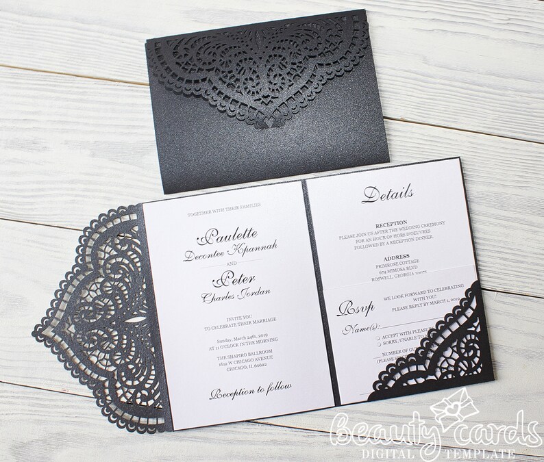 Download Svg Dxf Ai Eps Cdr Vector File Lace Wedding Invitation Template Svg Envelope Tri Fold For Papercut Laser Cutting Rustic Cameo Cricut Templates Paper Party Supplies Lifepharmafze Com