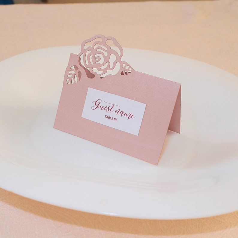 Papercut Lasercut Cricut Menu Box Envelope Rose Flowers Wedding Svg Invitations Svg Dxf Ai Eps Set Rose Wedding Template Place Card Paper Party Supplies Invitations Announcements