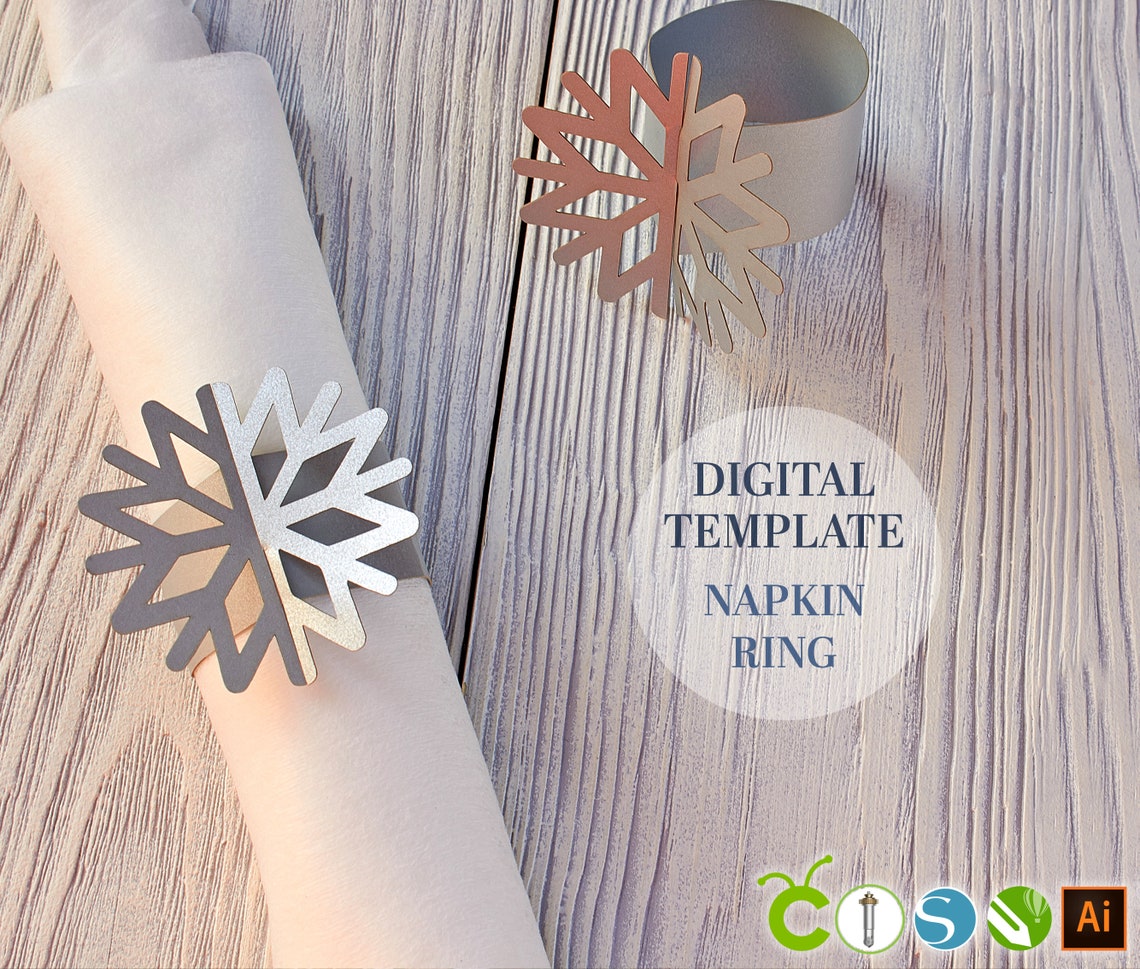 Christmas Table Decor DIY Snowflake Napkin Ring Template File Etsy
