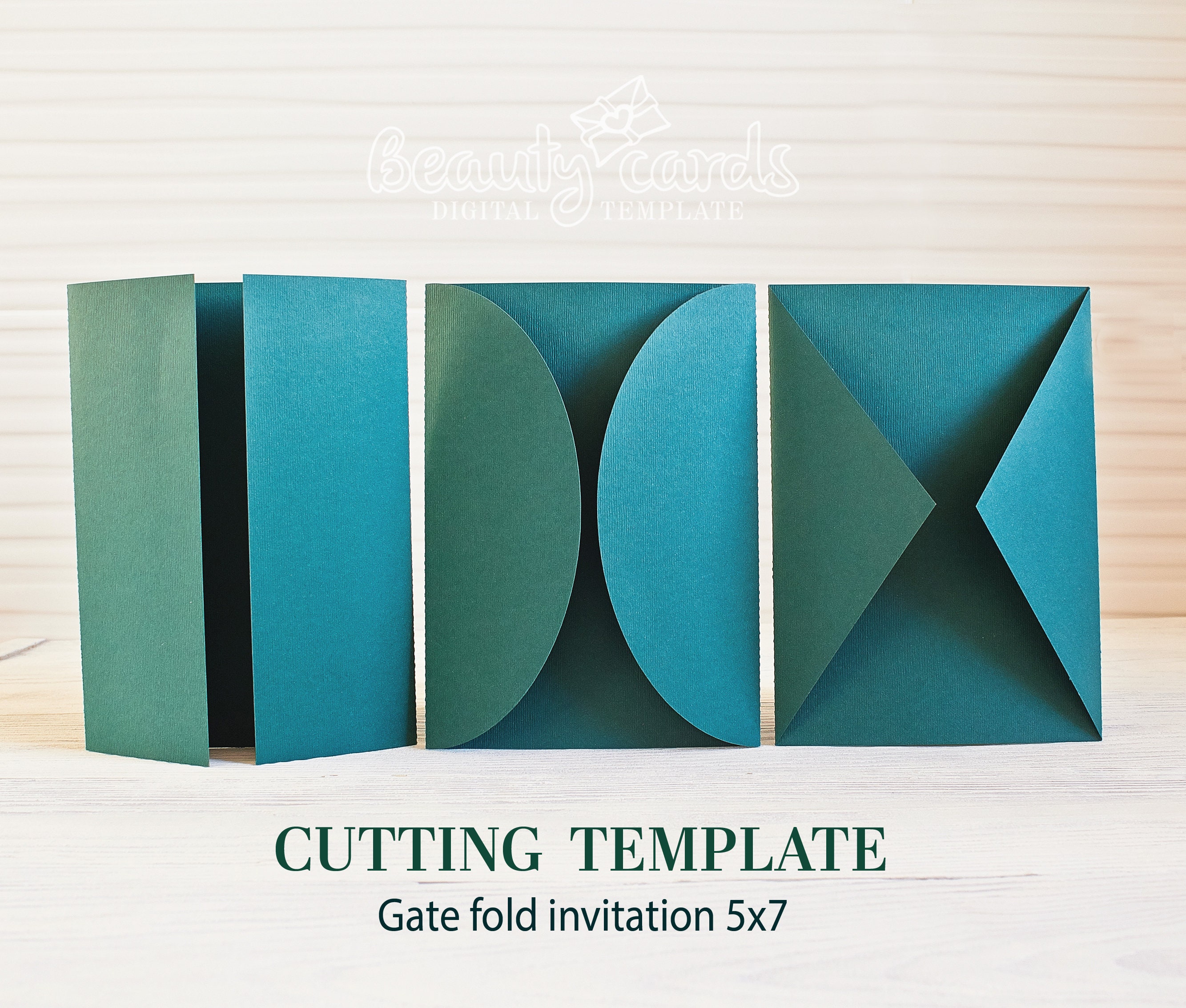 DIY Classic Gate Fold Svg Wedding Invitation Template 5x7 for Etsy