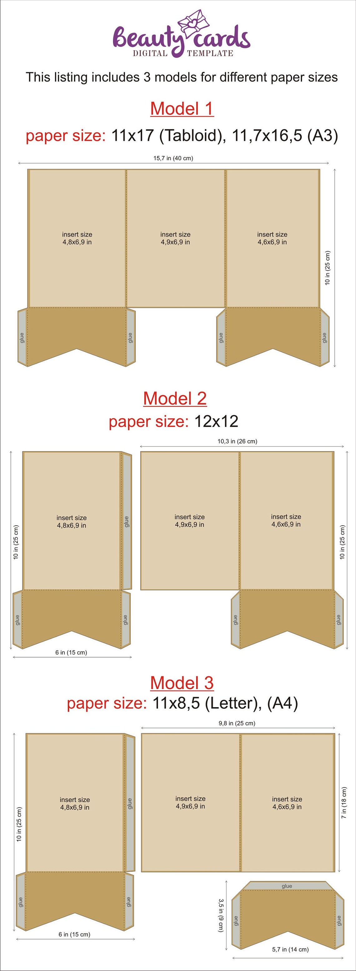 Pocket envelope svg templatePocketfold svgTri fold wedding Etsy