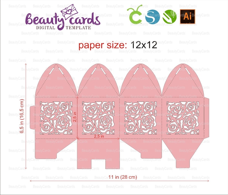 Download SVG Cricut Template Wedding Favor Box laser cutting ...