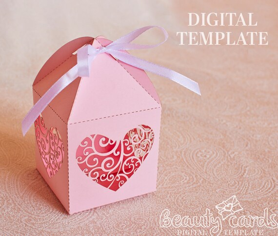 Download Svg Wedding Favor Box Template Laser Cutting Heart Candy Gift Etsy