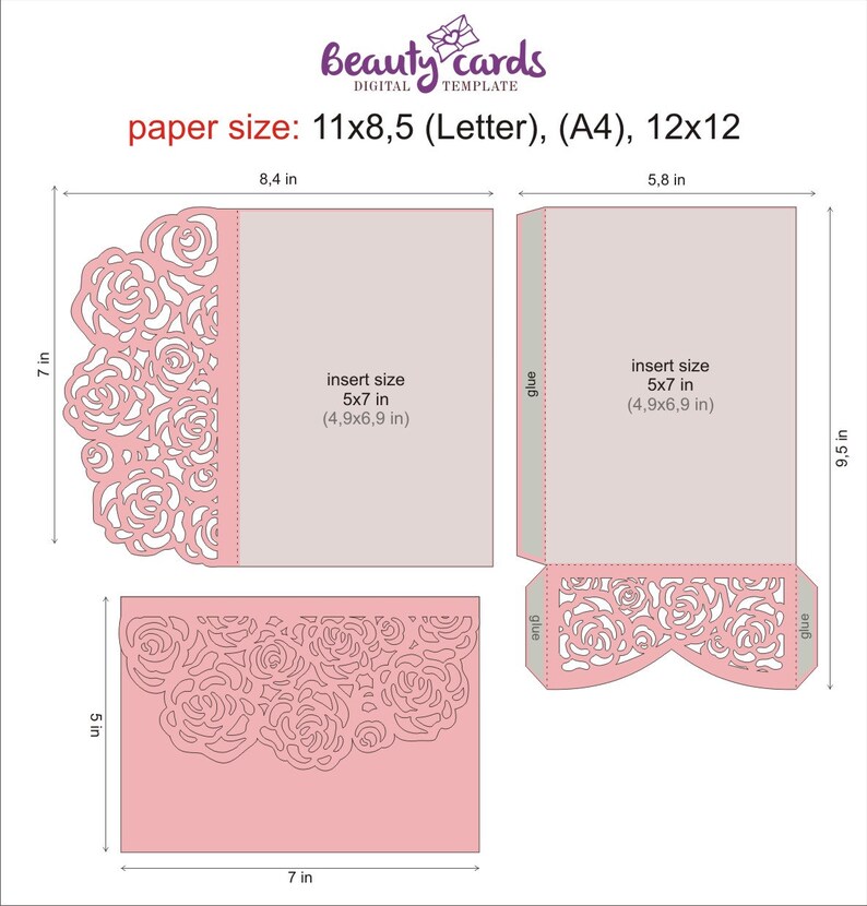 Download Paper Wedding Invitation Template Cricut Laser Cut Invitation Pocket Wedding Invitations Svg Cut Files Wedding Invitation Svg Papercut Dxf Cdr Svg Paper Party Supplies