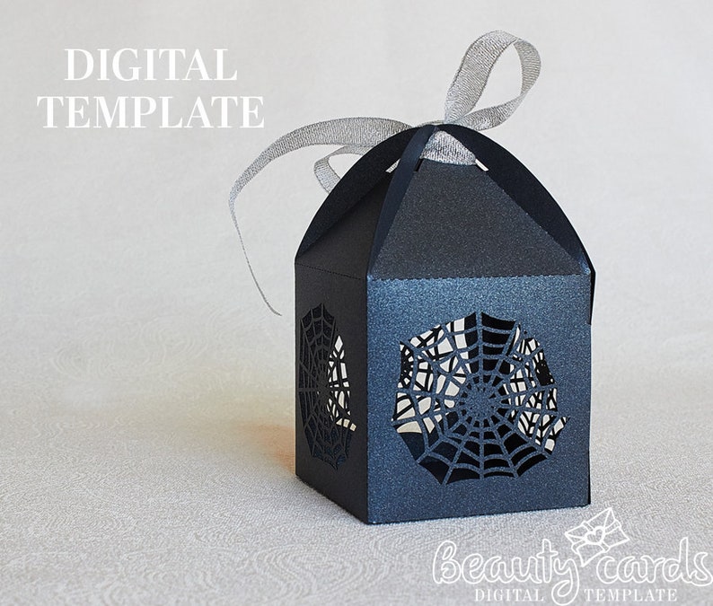 Download Card Making Stationery Materials Halloween Wedding Favor Box Template Spider Web Gift Party Box Lasercut File For Laser Cut Silhouette Cameo Cricut Svg Ai Dxf Cdr