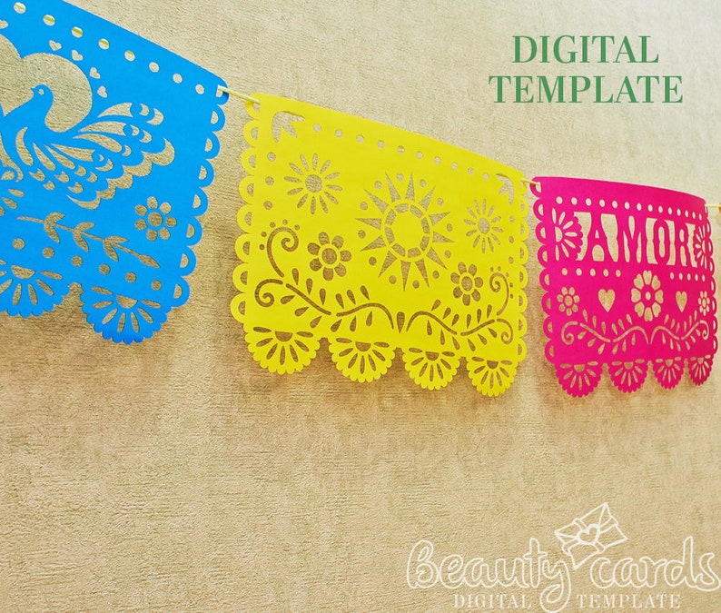 Download Diy Papel Picado Svg Template Lasercut Stencil Cameo Cricut Mexican Wedding Decorations Fiesta Party Files For Paper Cut Svg Dxf Ai Cdr Paper Paper Party Supplies