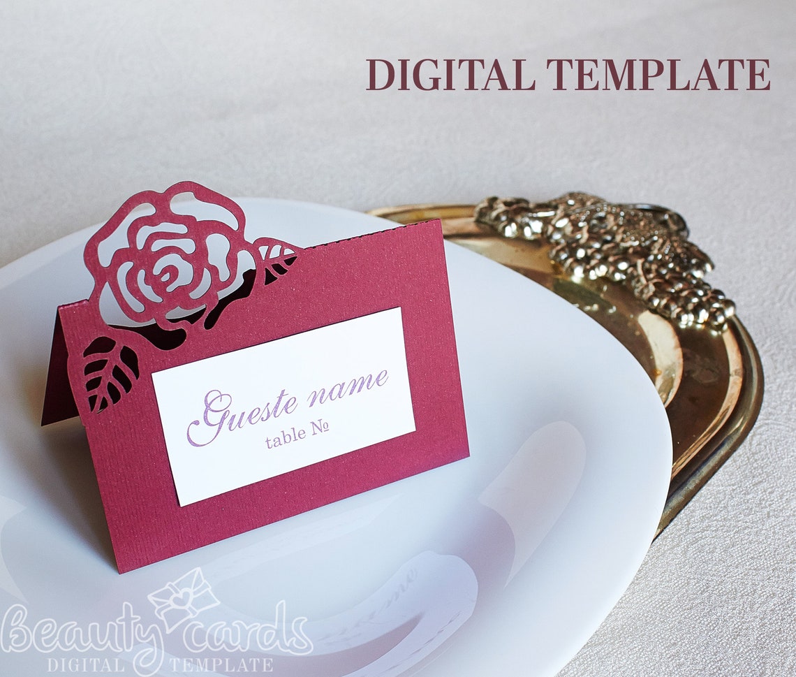 DIY Place card Wedding escort cards digital template flower Etsy