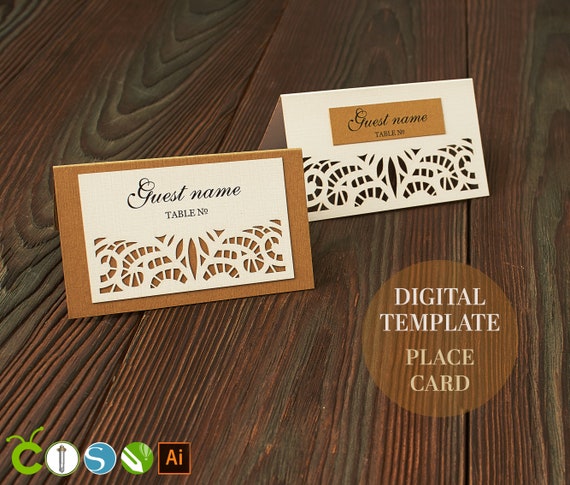 Download Wedding Place Cards Template Rustic Lace Escort Cards Svg Etsy