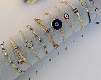 evil eye bracelet, adjustable bracelet, evil eye jewelry, gold bracelet, evil eye beaded bracelet, evil eye charm bracelet, nazar bracelet