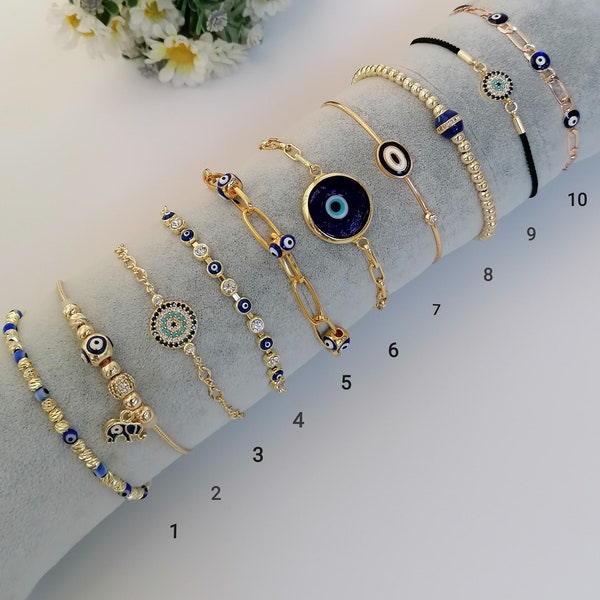 evil eye bracelet, adjustable bracelet, evil eye jewelry, gold bracelet, evil eye beaded bracelet, evil eye charm bracelet, nazar bracelet